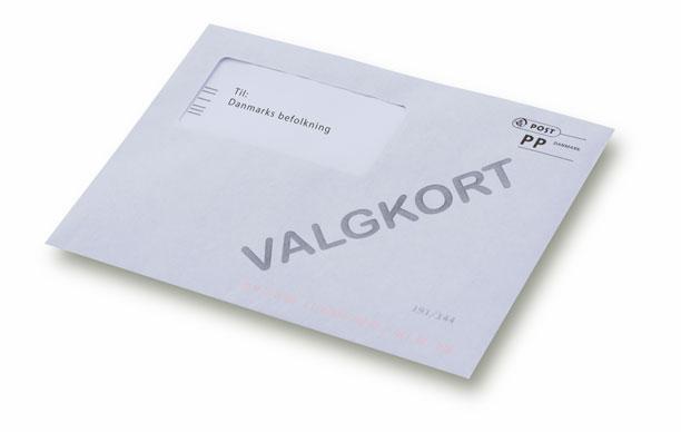Rudekuvert med valgkort