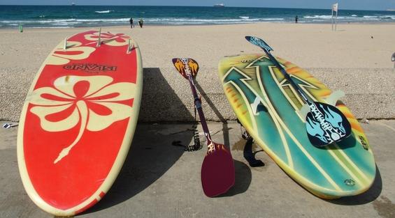 Sup-boards på stranden.